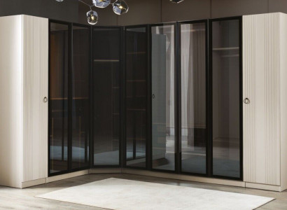 Schlafzimmer Eckschrank Holz Möbel Neu schwarz Schrank im Schlafzimmer